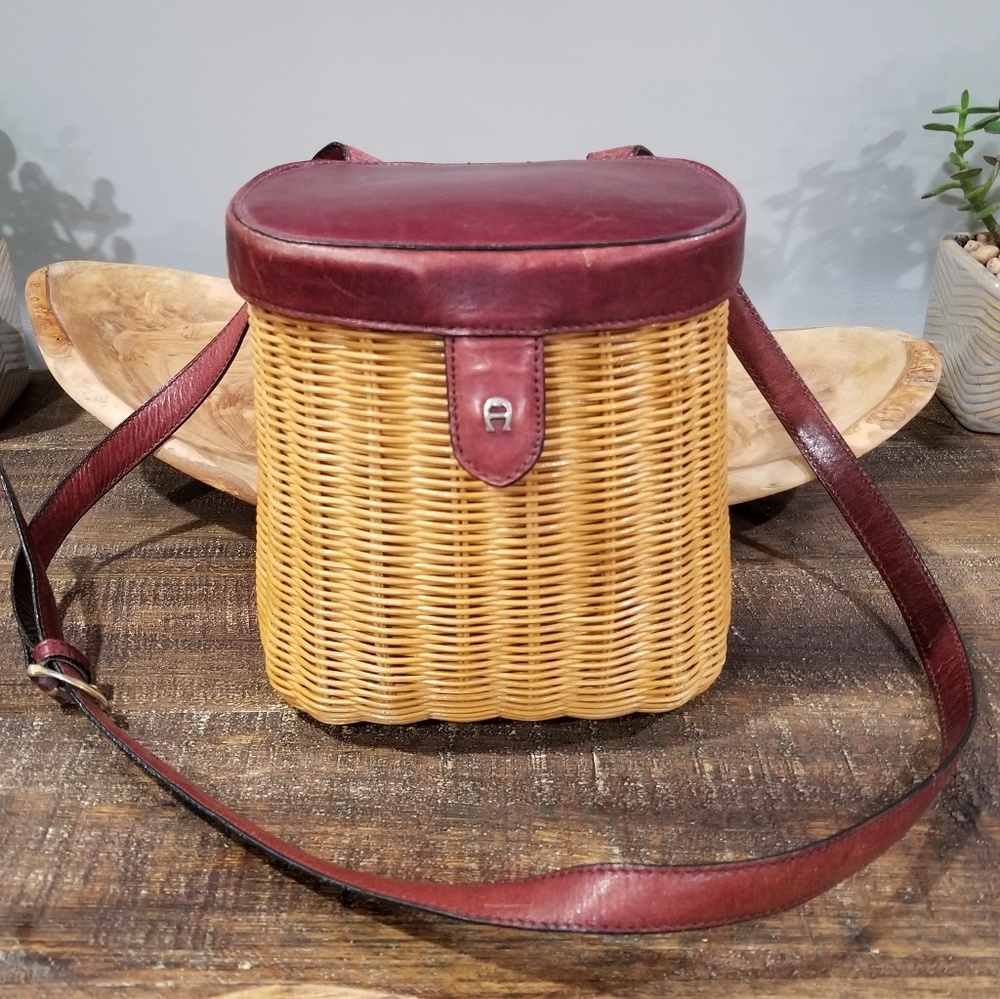 Vintage Aigner Wicker Handbag